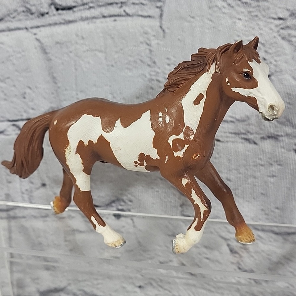2006 Schleich Pinto Stallion Horse Plastic Decorative Artwork Animal Figurine‎